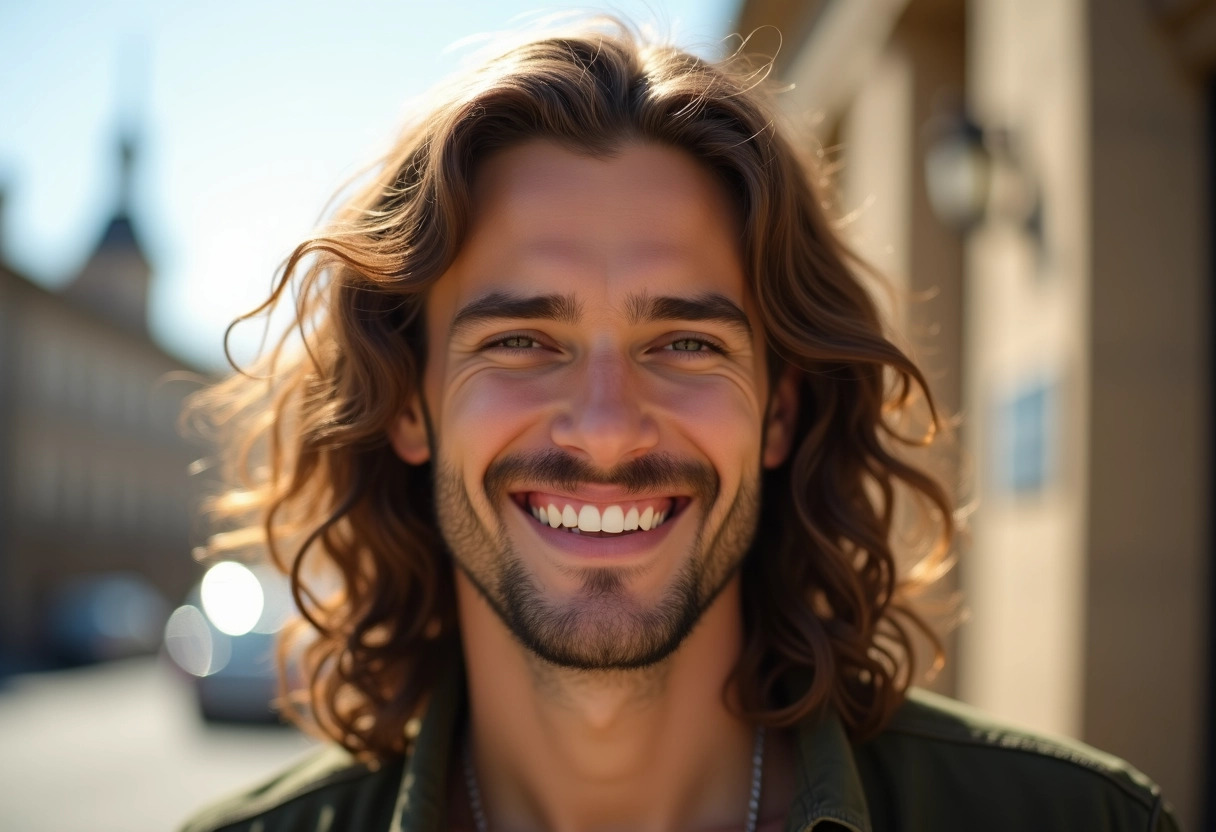 homme cheveux longs